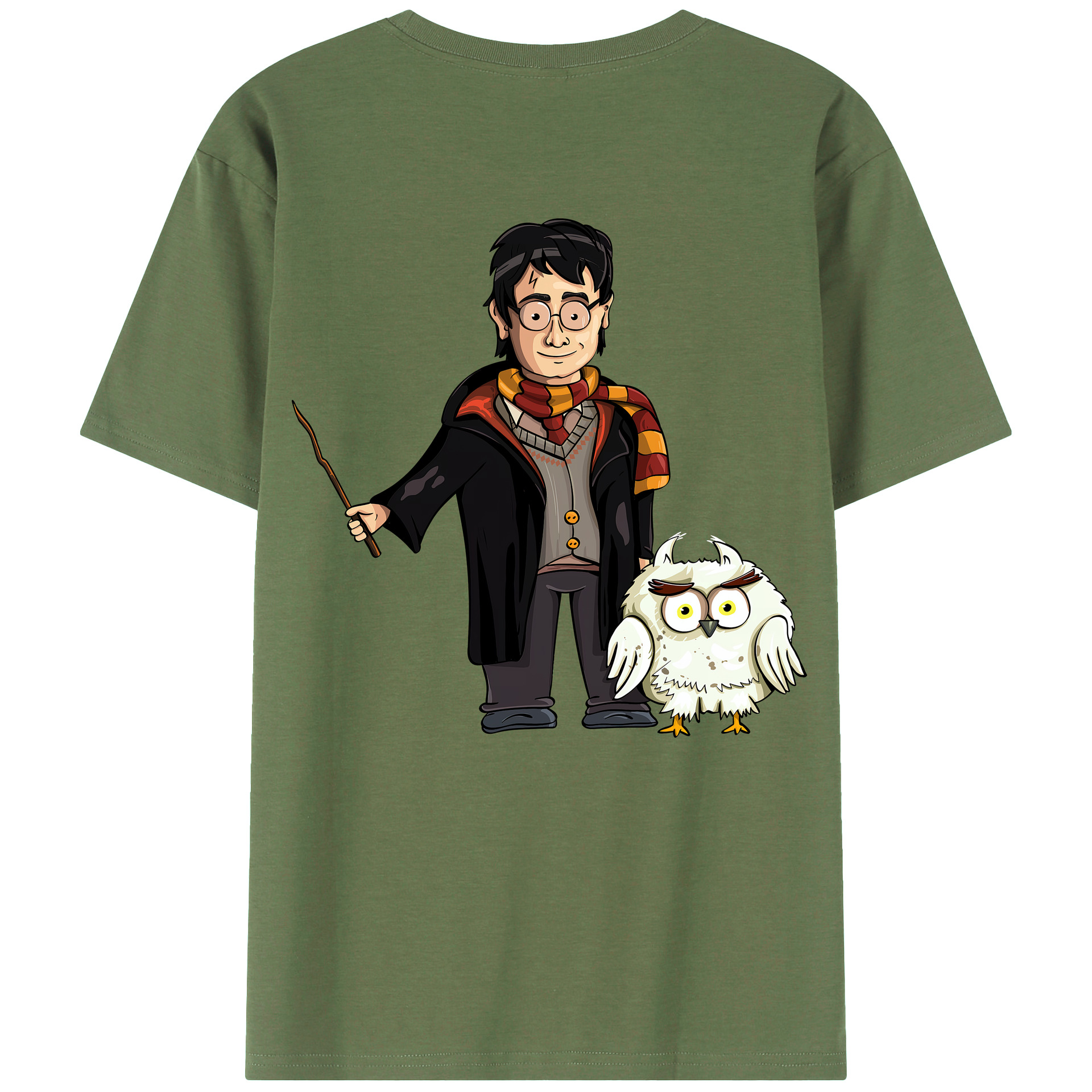 （画像用） Harry Potter ハリー・ポッターシリーズ 綿100％ メンズ半袖Tシャツ（バックプリント） 通気性